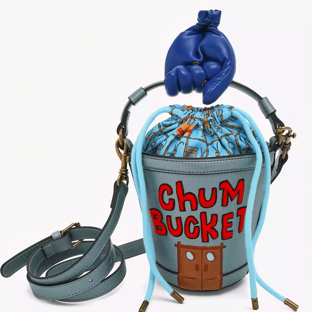 Blue and Red Bucket Bag